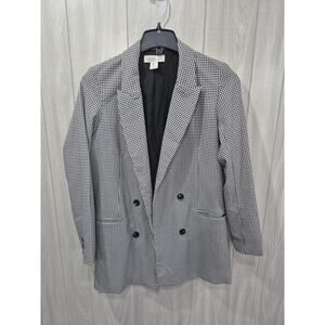 Womens Rachel Zoe Check Blazer Size M Office City Old Money Church